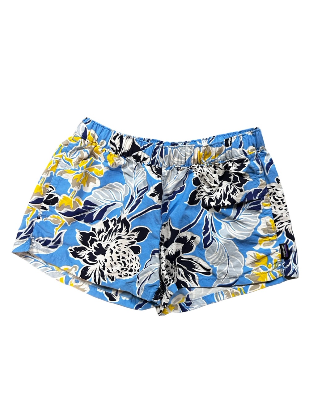 Patagonia Barely Baggies floral nylon shorts Size Small 2.5 inch inseam Hawaiian